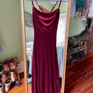 Velvet Cabernet floor length dress